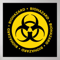 Yellow Biohazard Symbol Poster