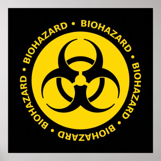 Yellow Biohazard Symbol Poster
