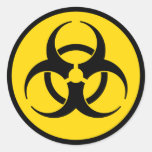 Yellow Biohazard Symbol Sticker