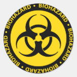 Yellow Biohazard Symbol Sticker