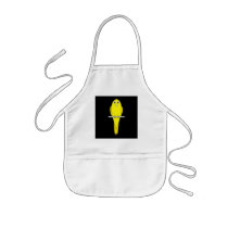 Yellow Bird. Canary. On Black. Apron