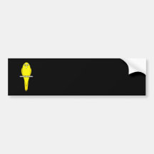 Yellow Bird. Canary. On Black. Bumper Sticker