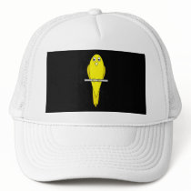 Yellow Bird. Canary. On Black. Hat
