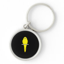Yellow Bird. Canary. On Black. Keychains