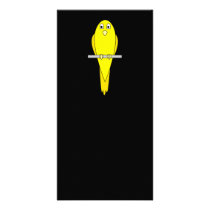 Yellow Bird. Canary. On Black. Customized Photo Card