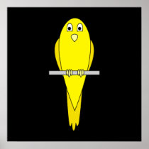 Yellow Bird. Canary. On Black. Poster