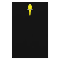 Yellow Bird. Canary. On Black. Customized Stationery