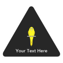 Yellow Bird. Canary. On Black. Sticker