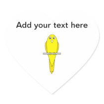 Yellow Bird. Canary. On White. Stickers