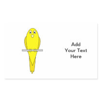 Yellow Bird. Canary. On White. Rectangle Stickers