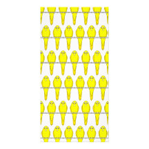 Yellow Bird Pattern. Canaries. Customized Photo Card