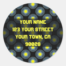yellow  black address labels sticker