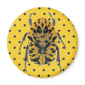 Yellow & Black Beetle on Yellow and Black Dot magnets