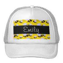 Yellow & Black Bumble Bee Trucker Hat