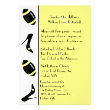 Yellow & Black Football Wedding Invitation