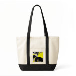 Yellow Black Grey Abstract Tote Bags