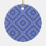 Yellow Black White Waves Inverted Small Christmas Ornaments