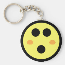 Yellow Blushing Smiley Face Key Chain