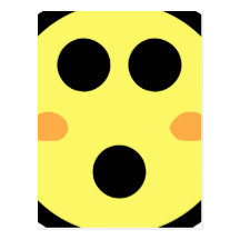 Yellow Blushing Smiley Face Post Card