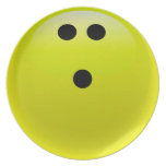 Yellow Bowling Ball Dinner Plates
