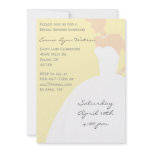 Yellow Bride Silhouette Bridal Shower Custom Announcements