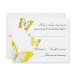 Yellow butterflies RSVP Card invitations