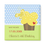 Yellow Butterfly Cupcake Save Date / Gift Magnet