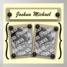 Yellow Buttons & Brackets Wall Art Print