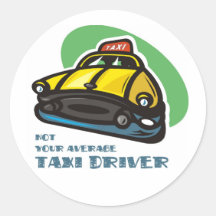 Yellow cab cartoon: Not your average taxi driver Sticker