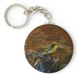 Yellow Canary bird bathing keychains