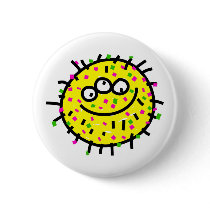 Yellow Cartoon Germ buttons