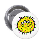 Yellow Cartoon Germ Pinback Buttons