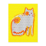 'yellow cat' digital painting Postcard