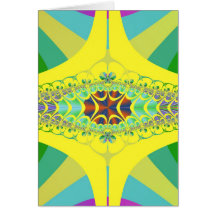 Yellow Centipede Fractal Card