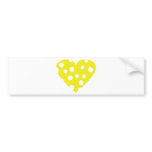 yellow cheese heart icon bumper stickers