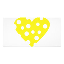 yellow cheese heart icon photo cards