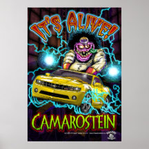 Yellow Chevy Camaro RS Poster