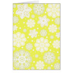 Yellow Christmas Snowflake Pattern Greeting Card