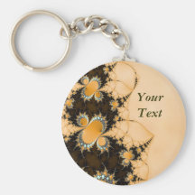 Yellow Christmas Tree Fractal Art Keyring Key Chain