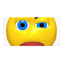 Yellow confused smiley photo greeting card
