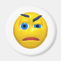 Yellow confused smiley refrigerator magnets