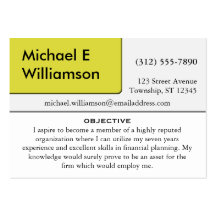 Yellow Corner RESUME Business Cards