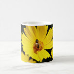 Yellow Cosmos Flower and Bee Mugs