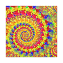Yellow Crazy Fractal Gallery Wrap Canvas