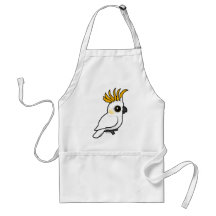 Yellow-crested Cockatoo (crest up) Aprons