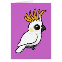 Yellow-crested Cockatoo (crest up) Greeting Cards