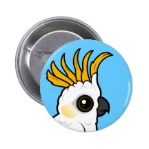 Yellow-crested Cockatoo (crest up) Pinback Buttons