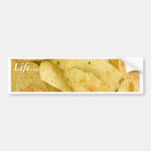 Yellow Crisps As A Background Bumper Stickers