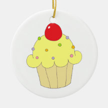 Yellow Cupcake Ornament