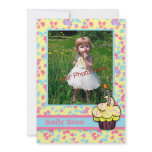 Yellow Cupcake Photo Card Custom Invitations